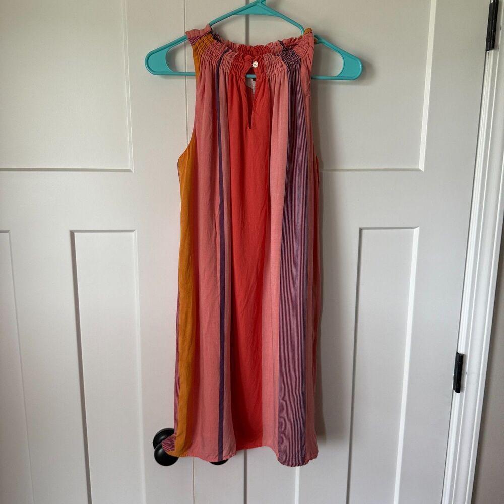 LOFT Coral Striped Tank Dress Women's XS